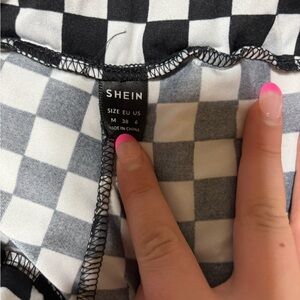 SHEIN Monochrome Checkered Top